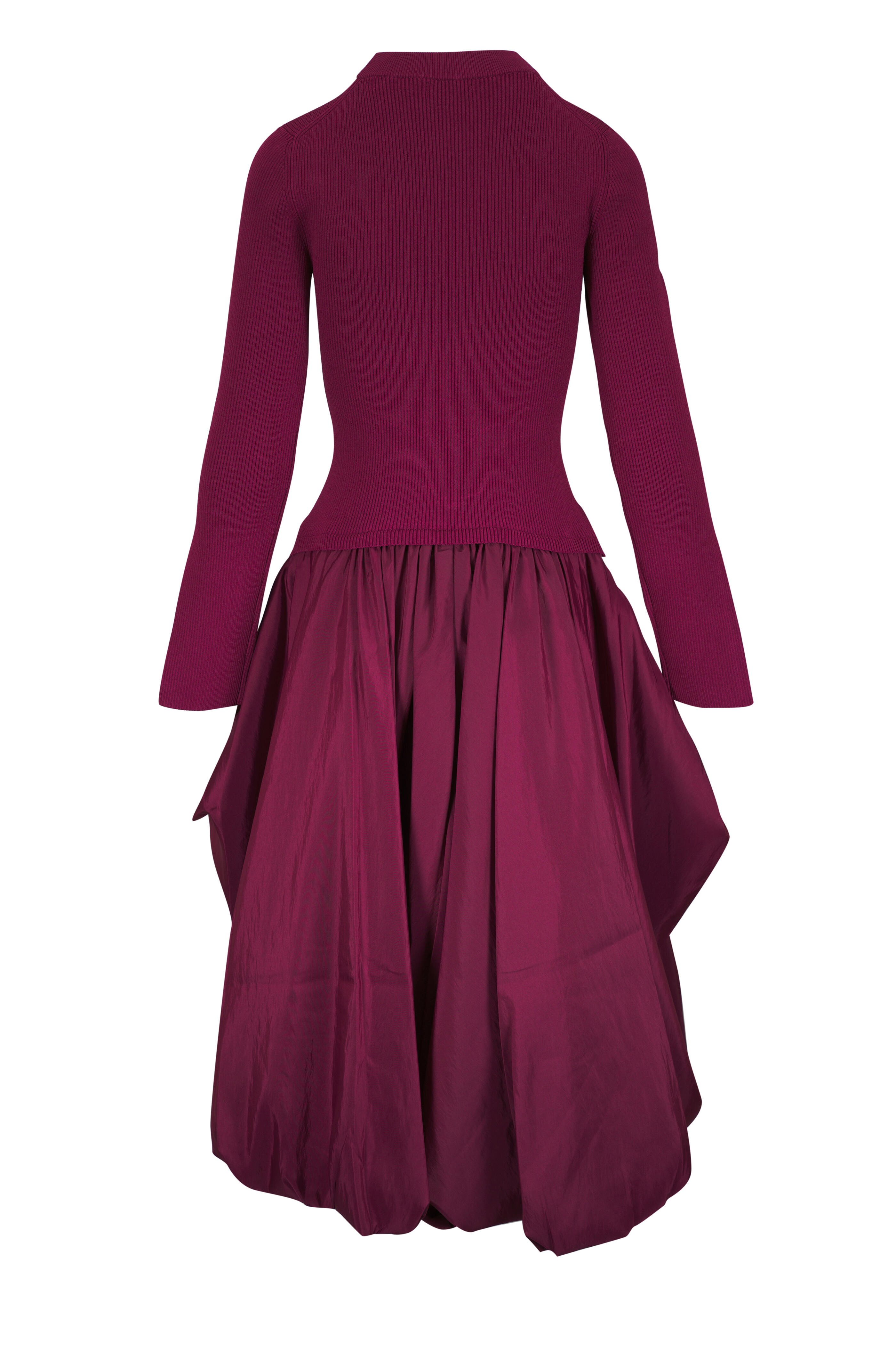 Simkhai - Kenlie Cranberry Gathered Skirt Midi Dress