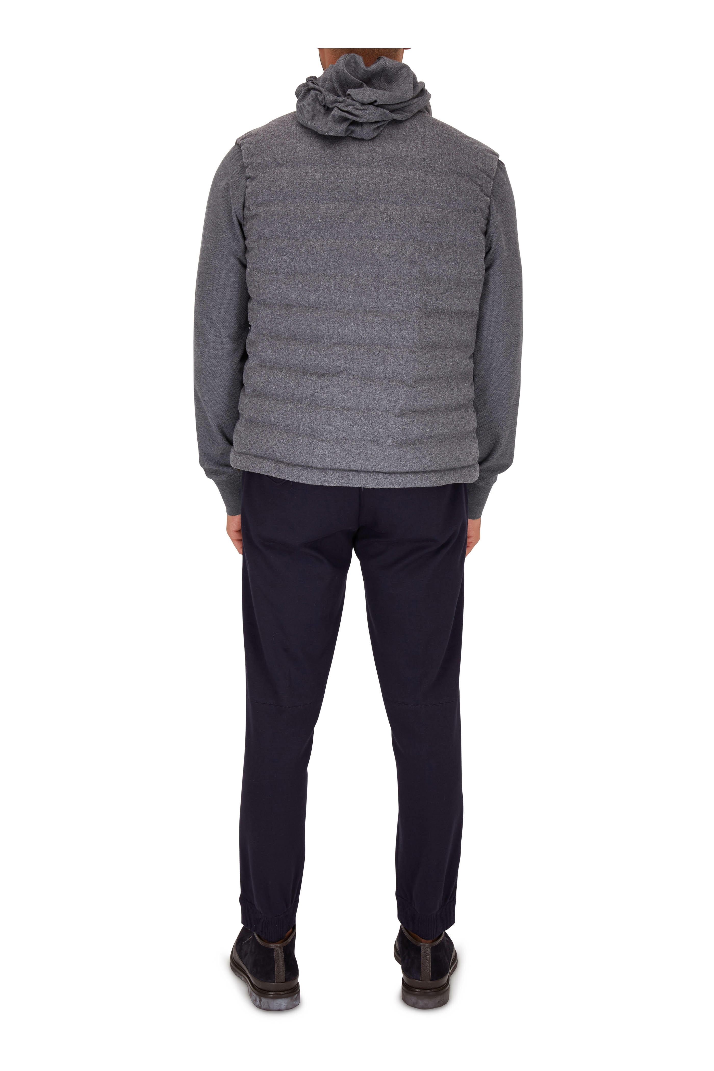 Zegna - Gray Wool, Silk & Cashmere Puffer Vest