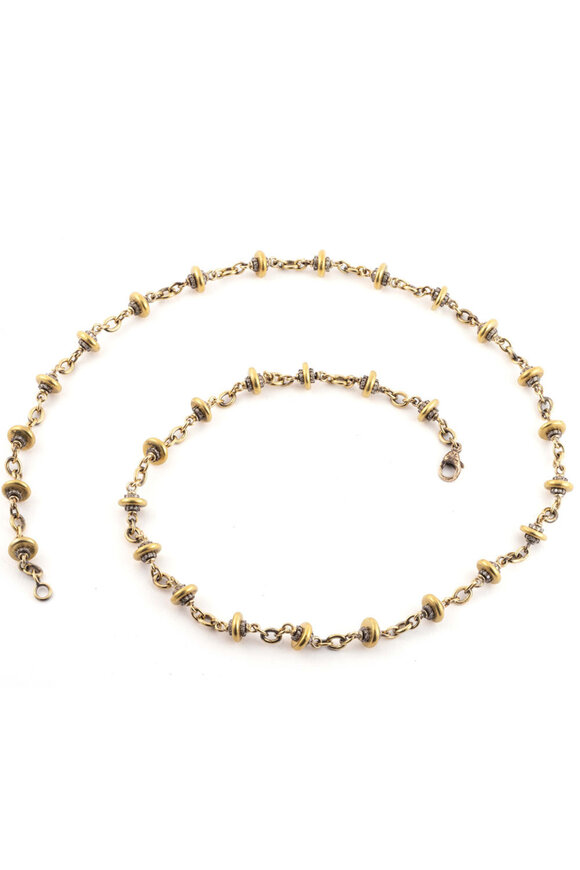 Sylva & Cie Mixed Metal and Diamond Rondell Necklace - view 1