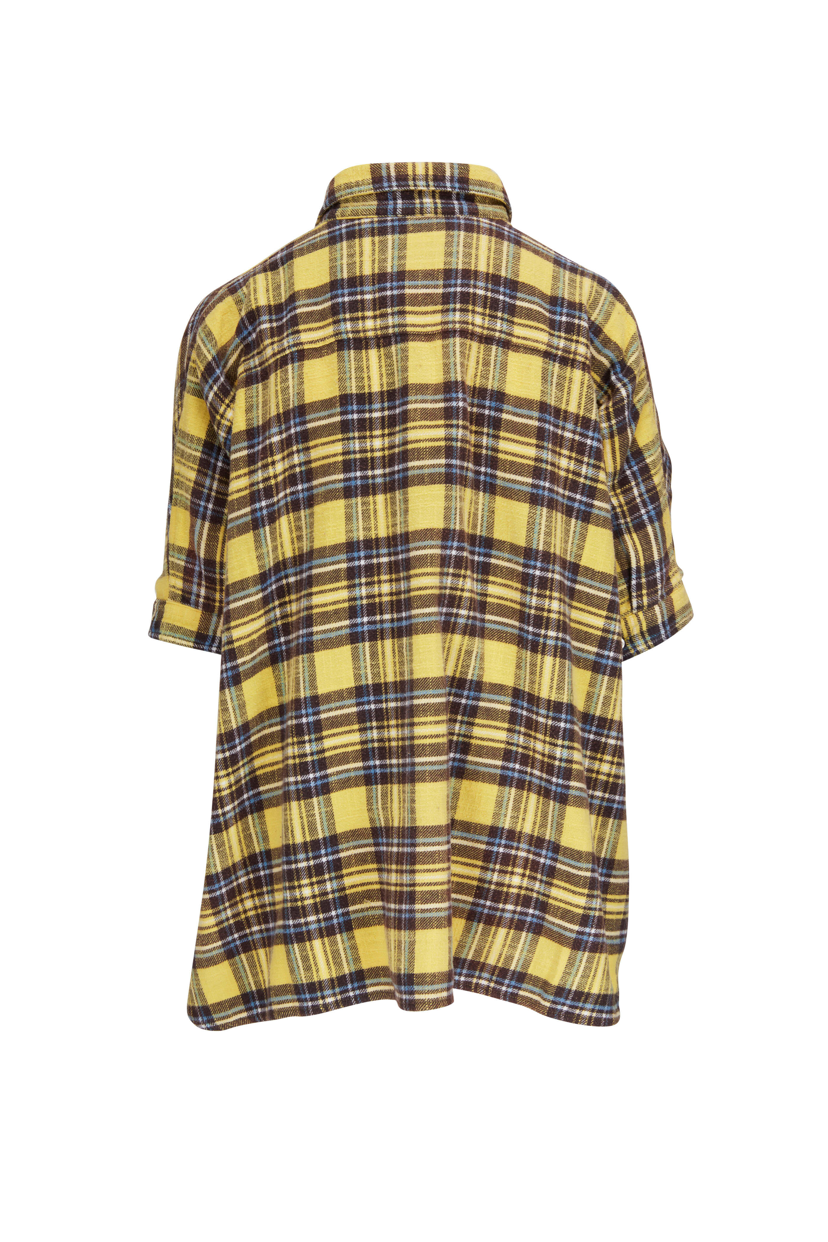 R13 Yellow Plaid Oversize Boxy Shirt Mitchell Stores