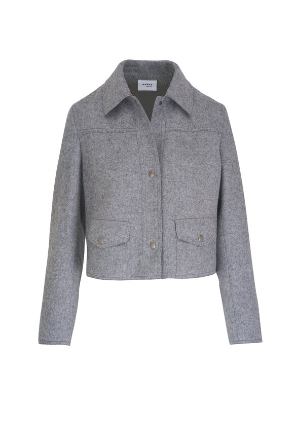 Akris Punto - Gray Patch Pocket Wool Shirt Jacket 