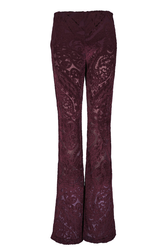 Etro Burgundy Velvet & Lace Pant