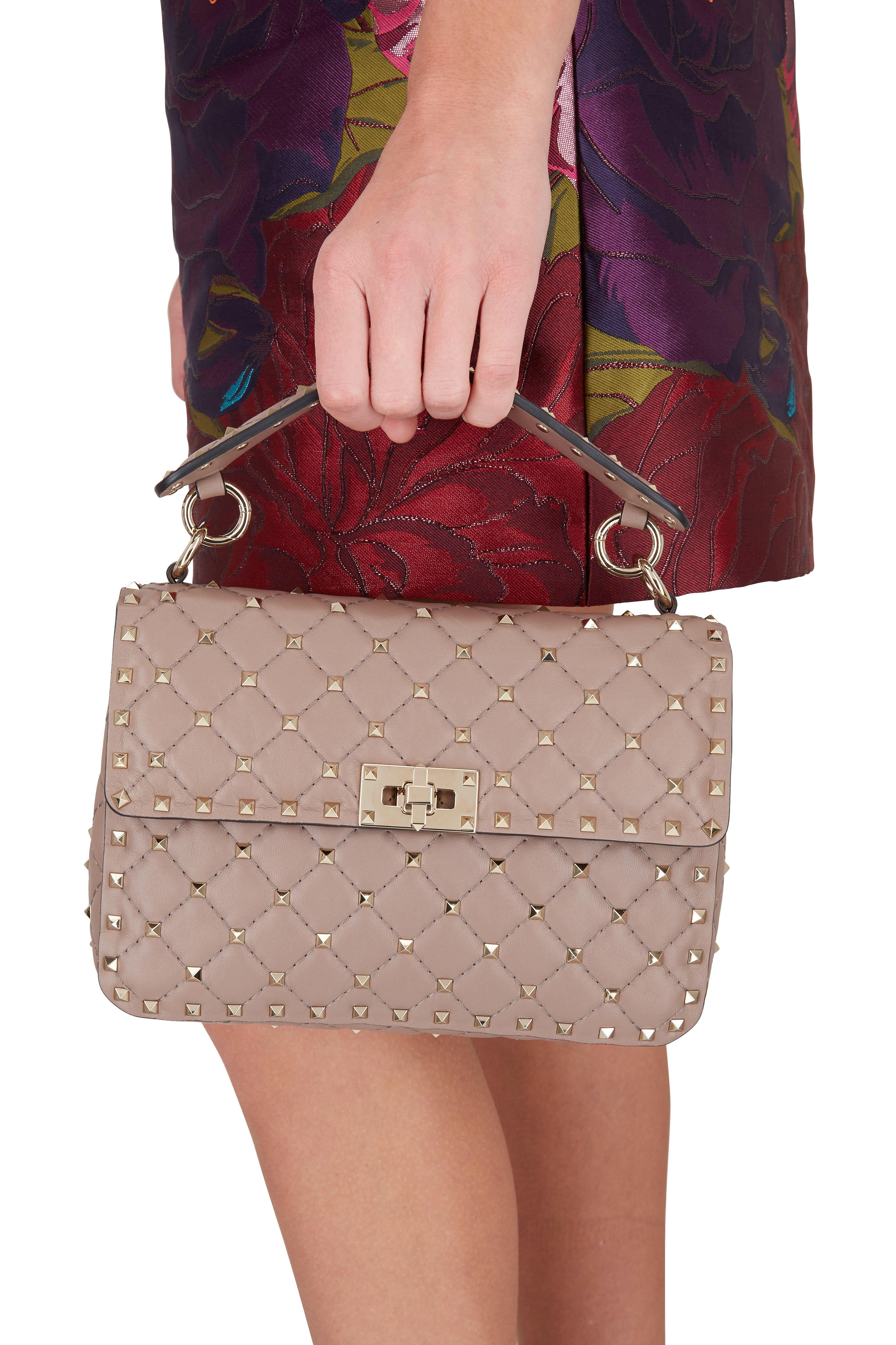 Valentino Garavani - Rockstud Spike Clay Quilted Leather Chain Bag