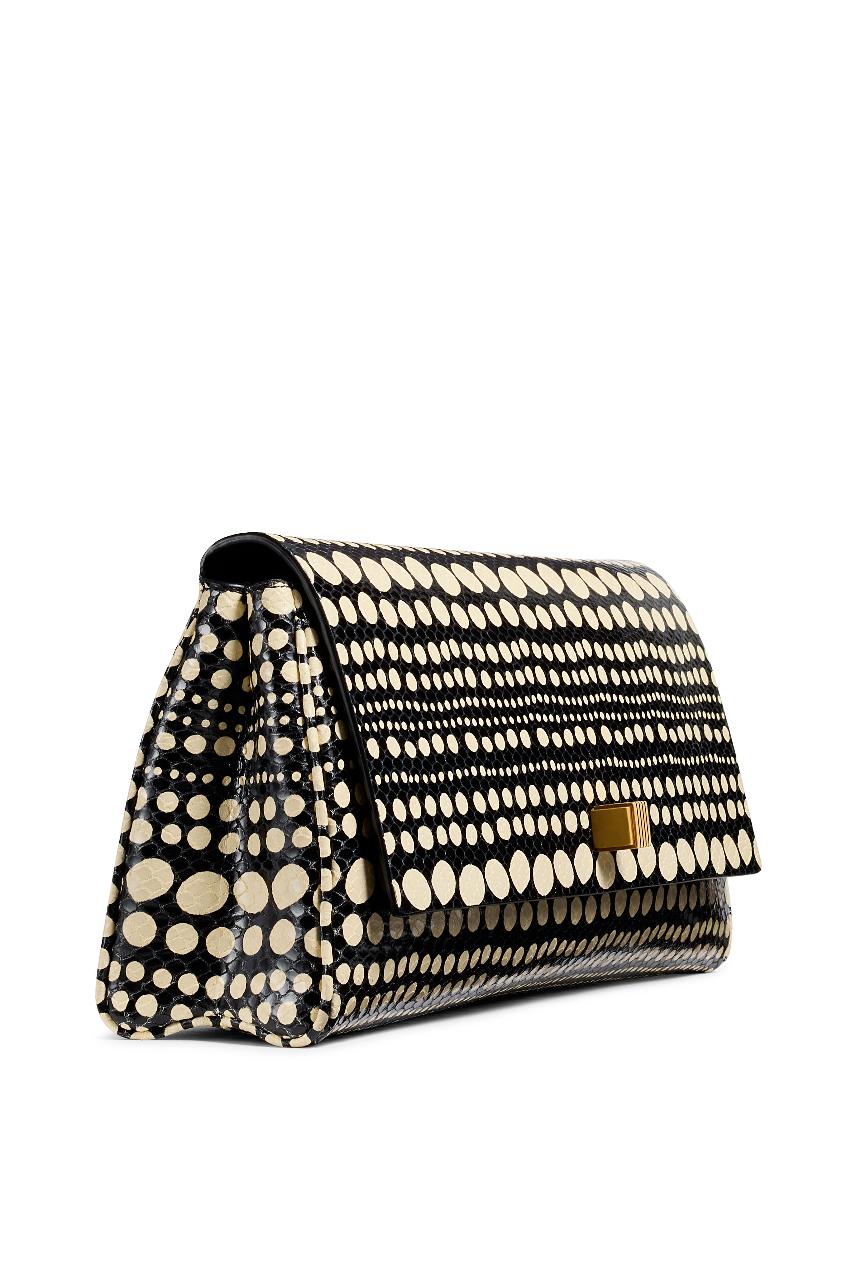 Khaite - Audrey Black & Cream Dot Print Clutch