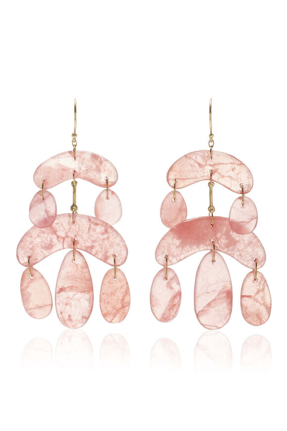 Ten Thousand Things Rhodocrosite Mini Cut Stone Chandlier Earrings