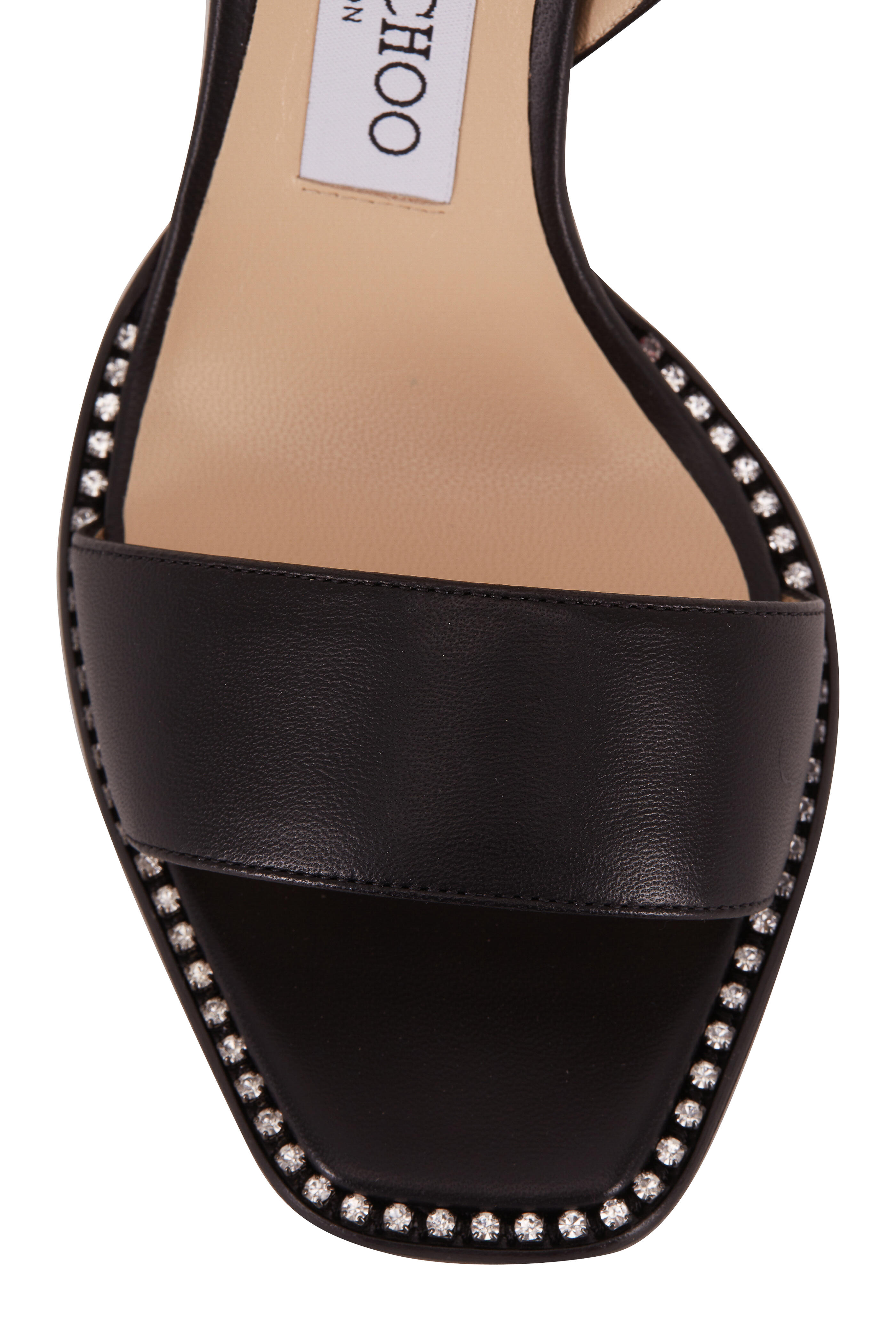 【なつ】JIMMY CHOO BLACK/CRYSTALサンダル37 なつ様専用】JIMMY CHOO BLACK/CRYSTALサンダル37