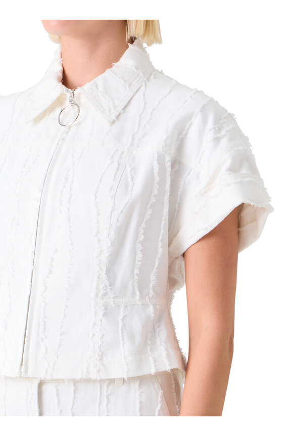 Akris Punto Fringed Wave Jacquard Short Jacket - view 5