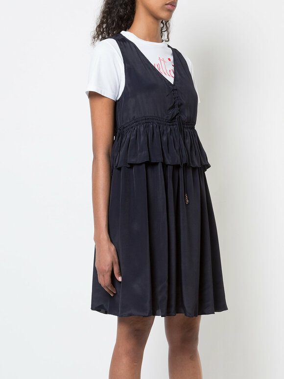 See by Chloé - Navy Ruffled Sleeveless Dress