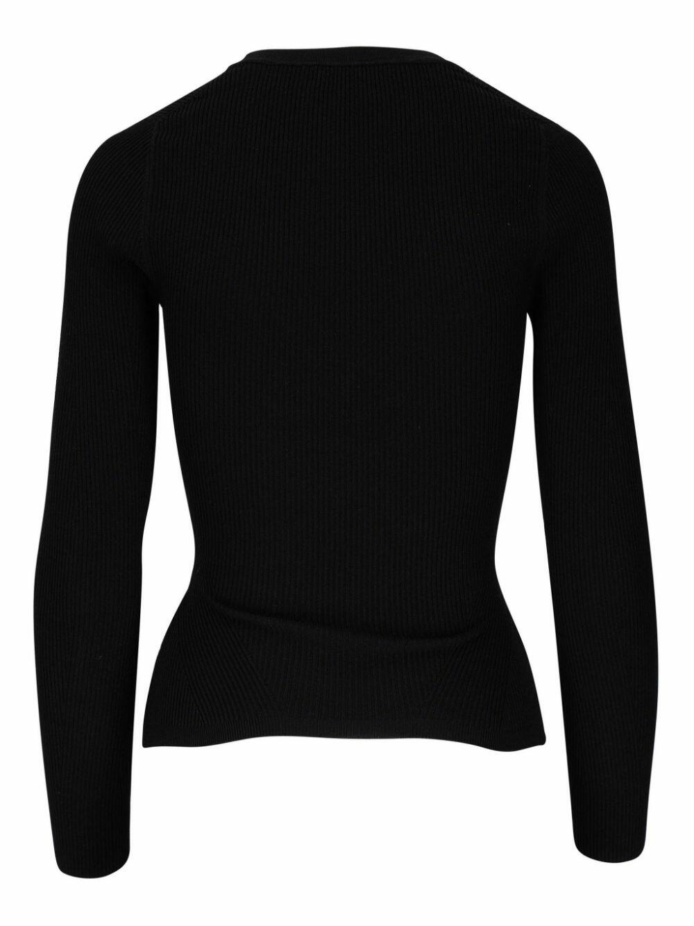 Veronica Beard - Callie Black Diagonal Ribbed Sweater