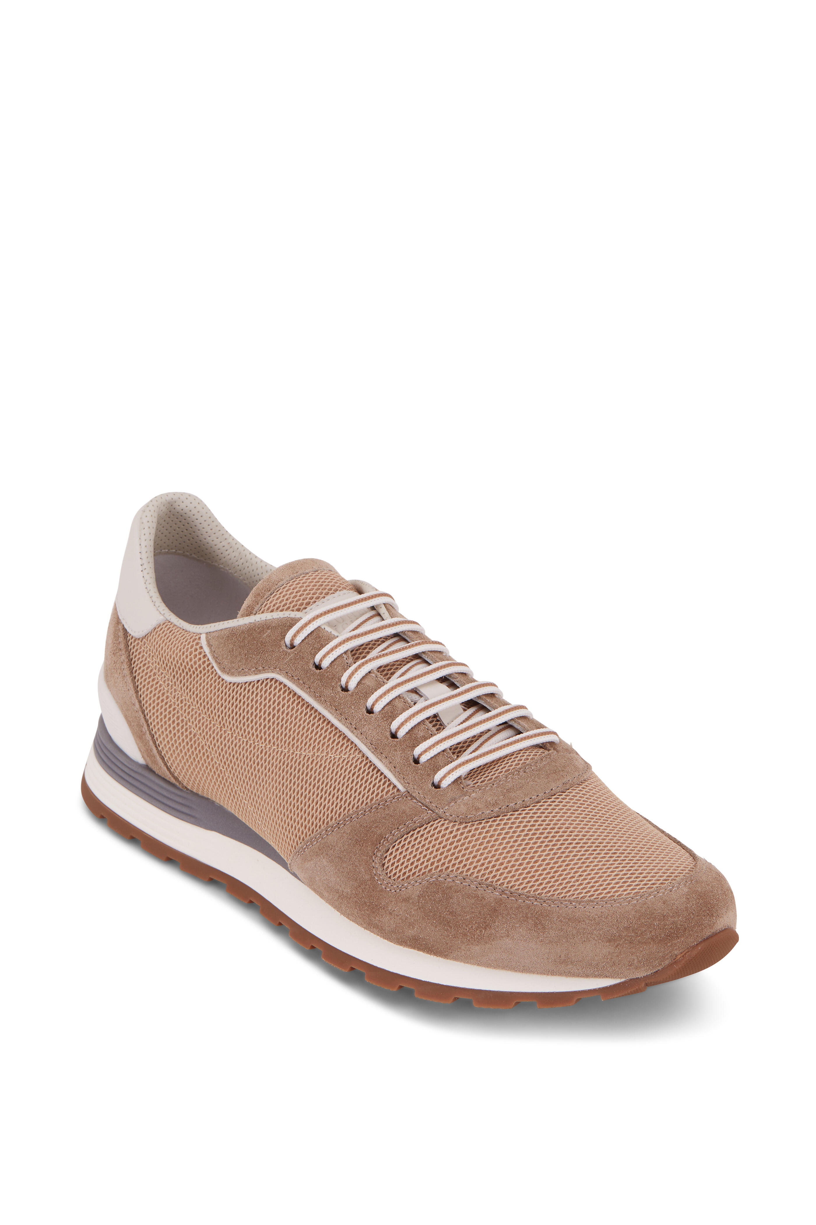 Brunello Cucinelli - Beige Mesh & Suede Running Sneaker
