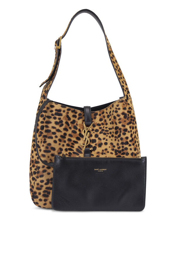 Saint Laurent Small Le 5 a 7 Supple Leopard Print Shoulder Bag - view 5