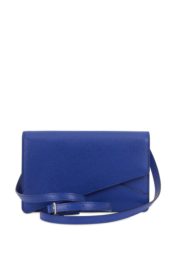 Valextra - Twist Royal Blue Leather Small Shoulder Bag