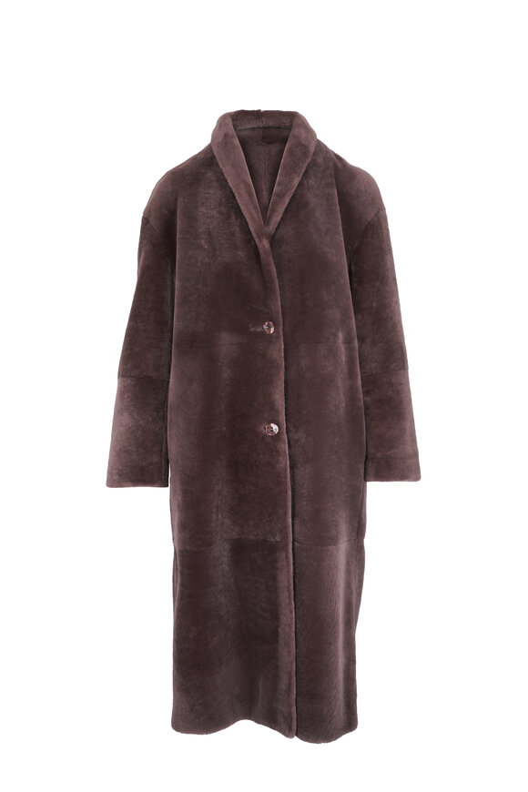 Agnona Cumin Shearling Long Coat