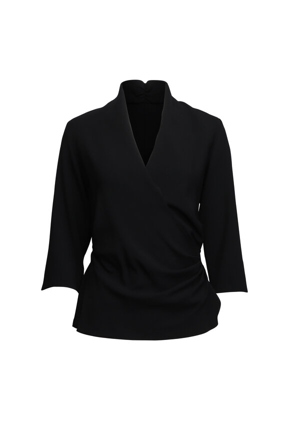 Khaite - Dorian Black Silk Top | Mitchell Stores