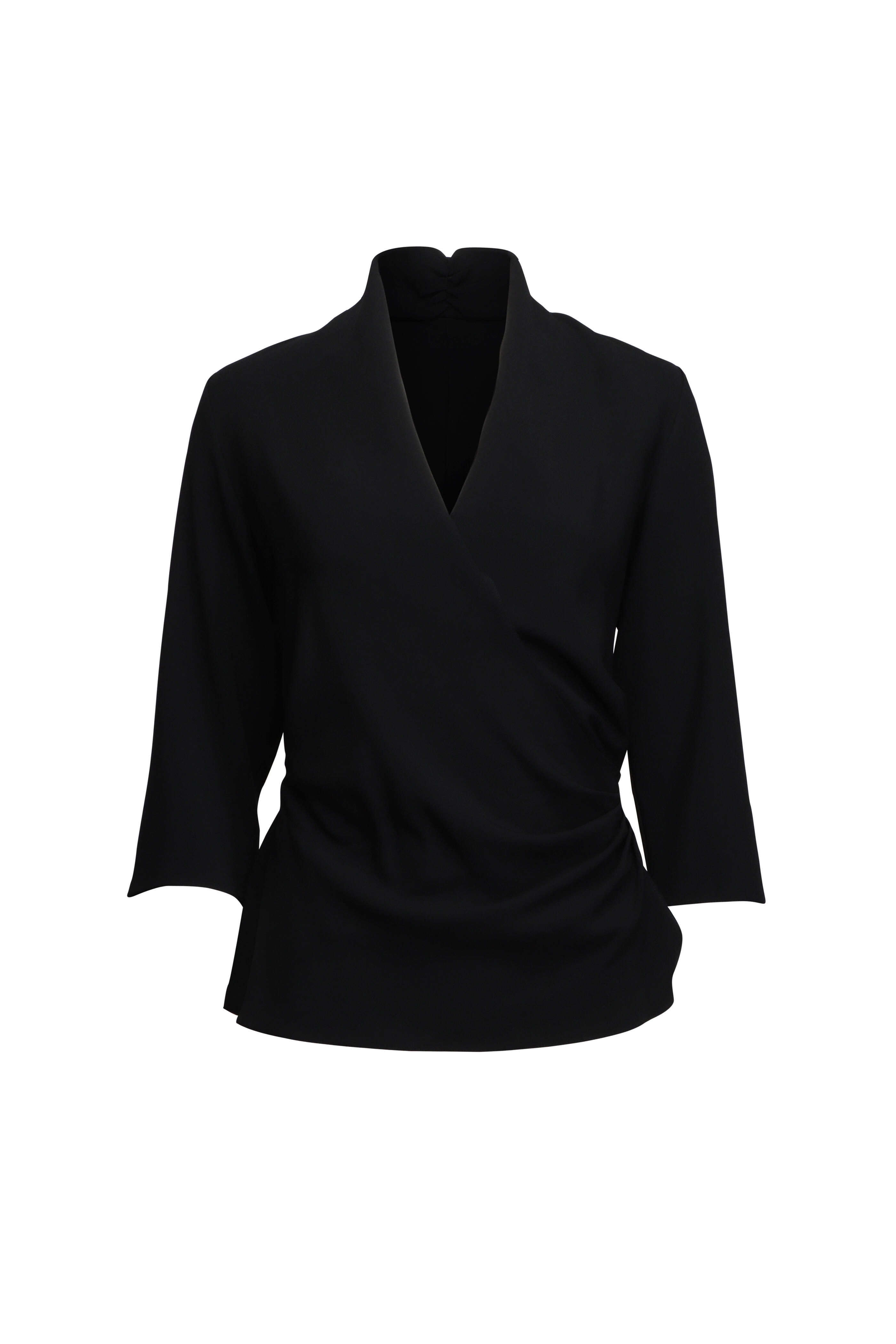 Peter Cohen - Wrap Black Techno Crepe Top