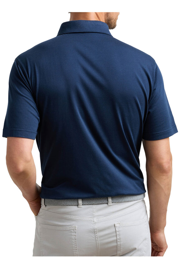 Peter Millar Excursionist Flex Navy Blue Short Sleeve Polo - view 4