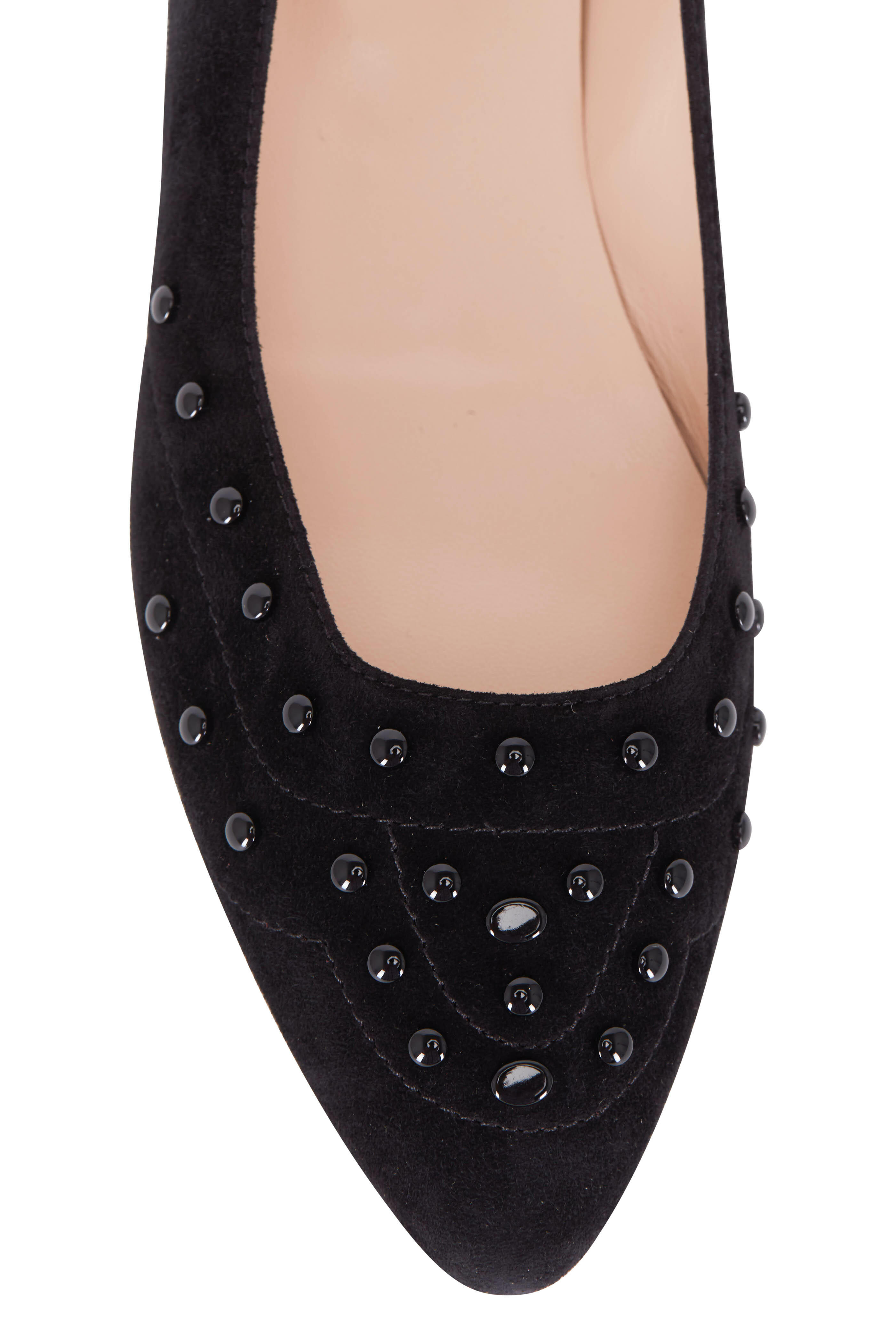 Tod's - Black Suede Studded Ballet Flat