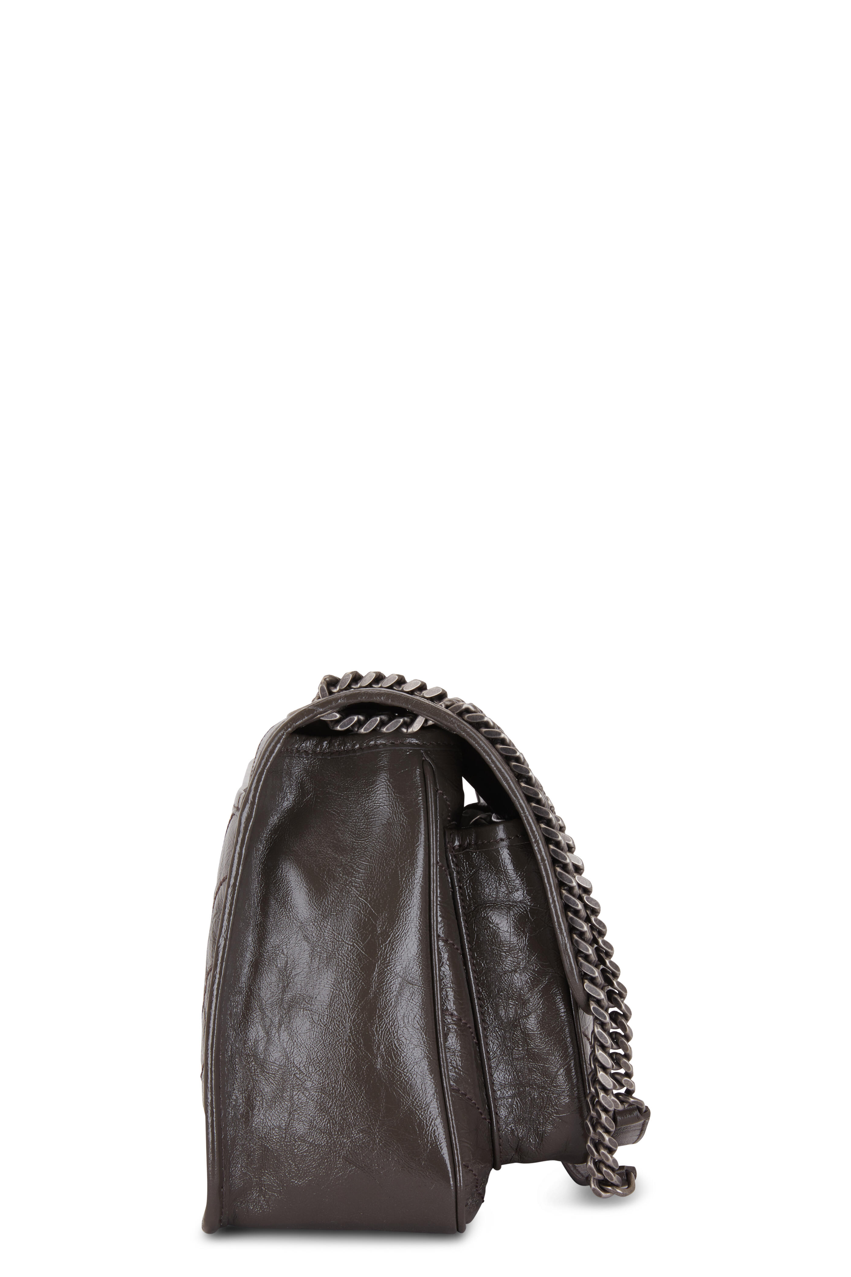Saint Laurent Natural Raffia & Leather Medium Niki Bag - Preloved YSL
