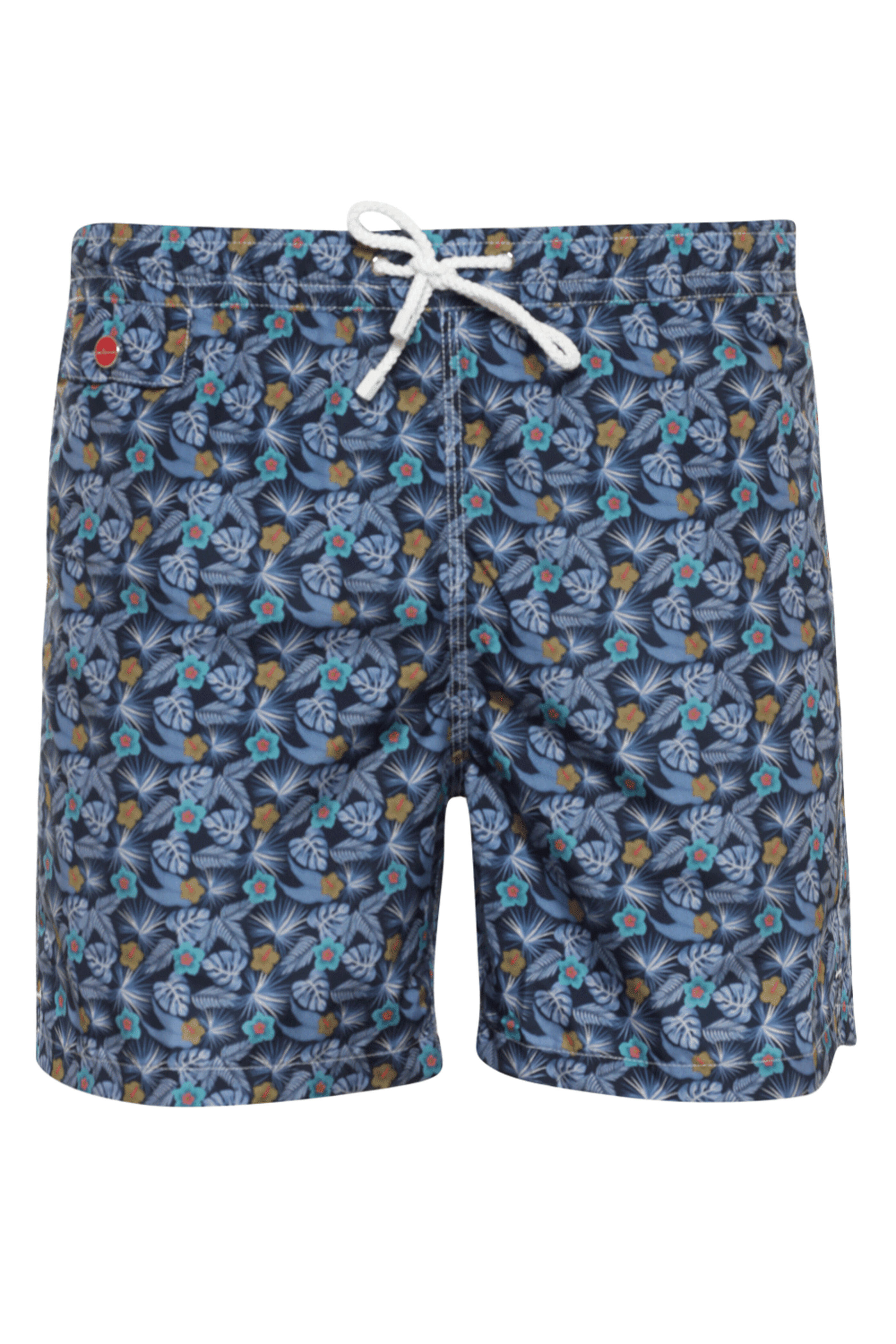 Kiton - Blue and Navy Tropical Print Swim Short