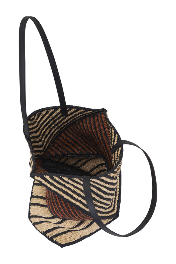 Loewe Puzzle Fold Natural & Honey Gold Raffia Tote - view 5
