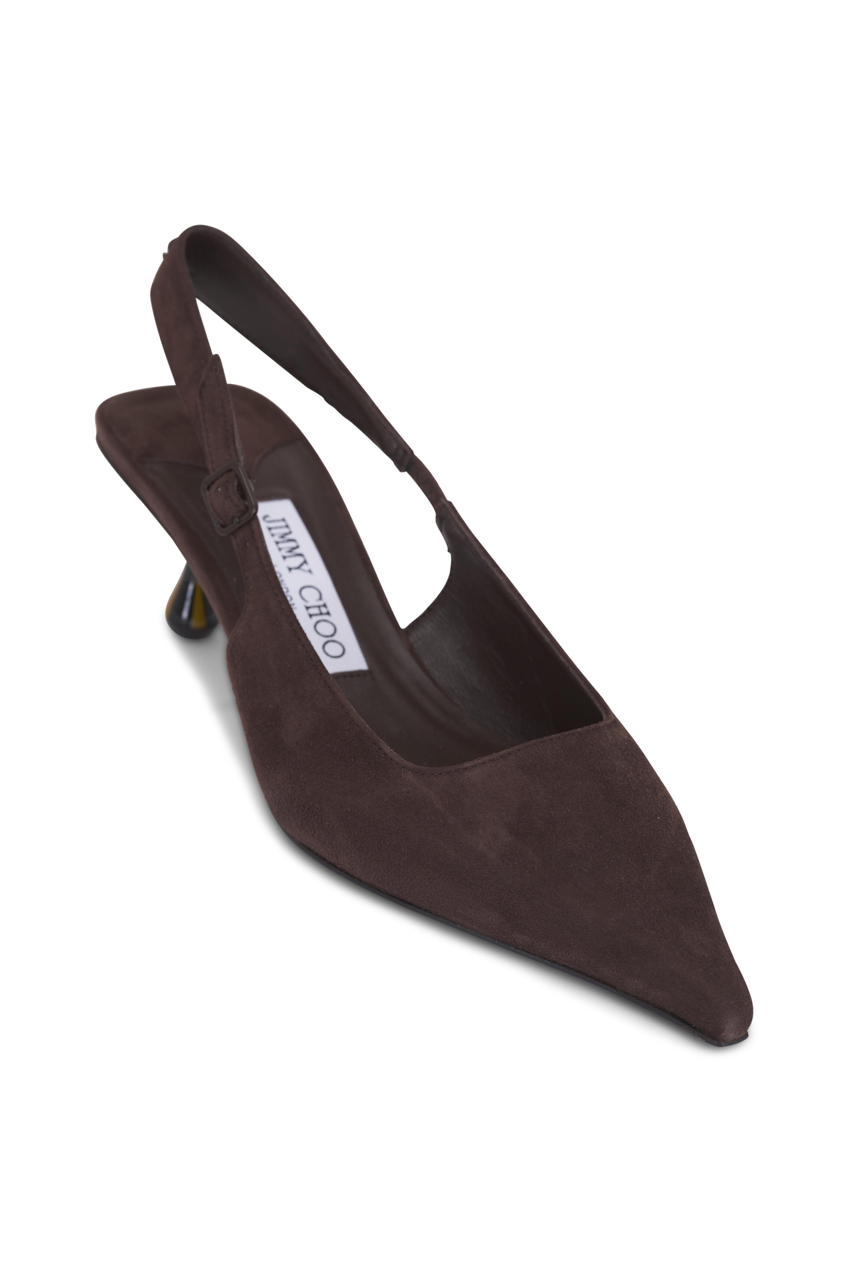 Jimmy Choo - Amel Chocolate Suede Slingback, 50mm