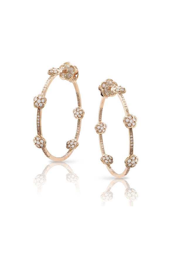 Pasquale Bruni 18K Rose Gold  Figlia Dei Fiori Hoop Earrings - view 1