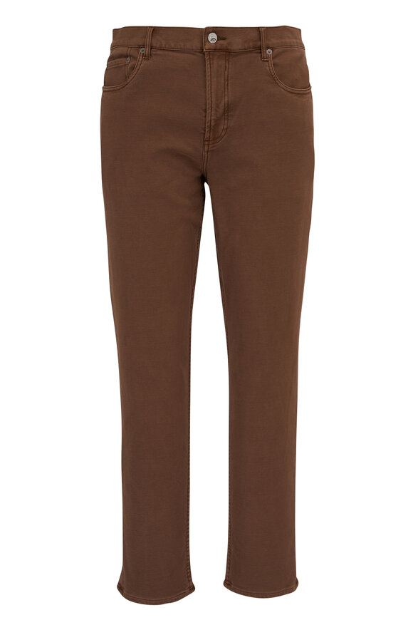 Faherty Brand - Bark Brown Stretch Cotton Five Pocket Pant