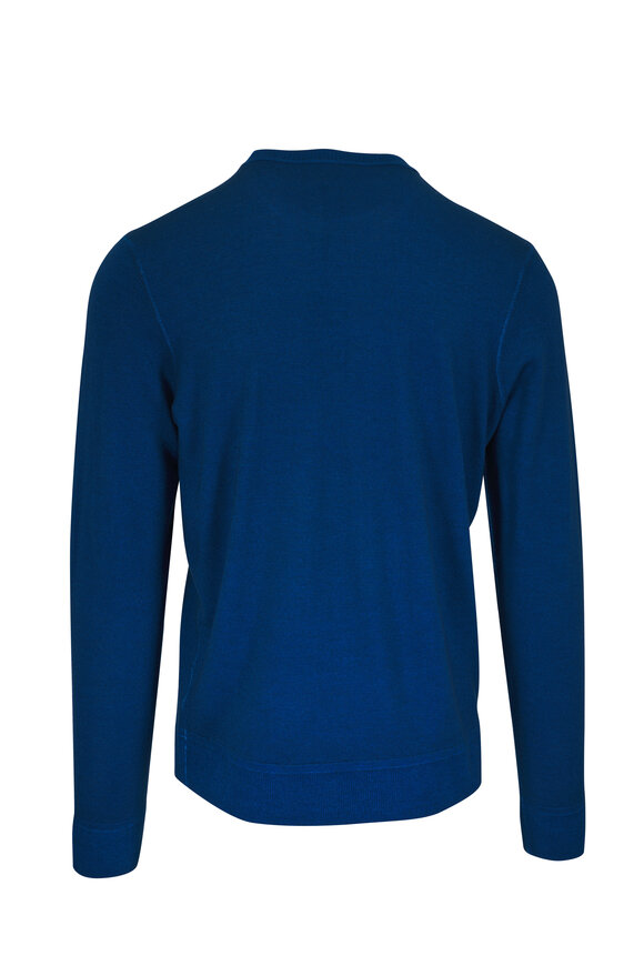 Patrick Assaraf - Dark Teal Wool Crewneck Sweater