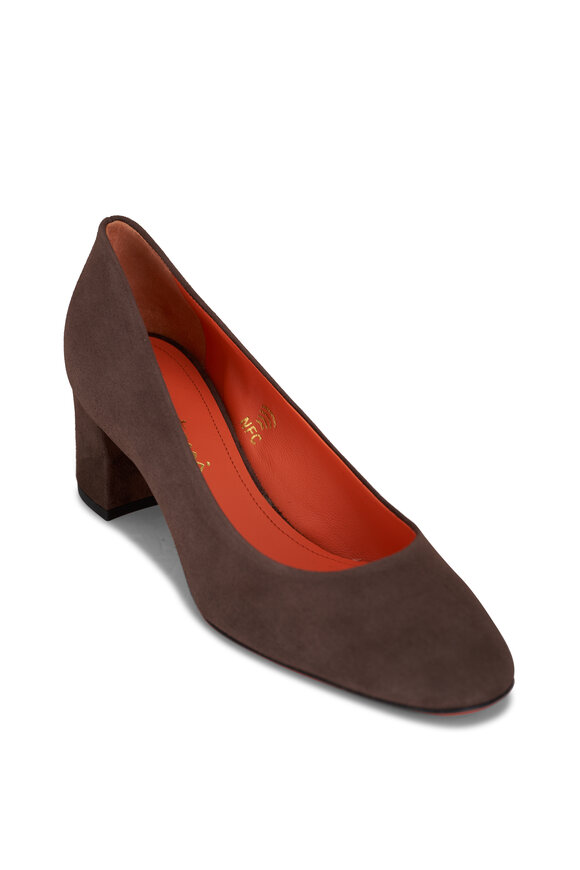 Santoni Fight Brown Suede Pump, 50mm