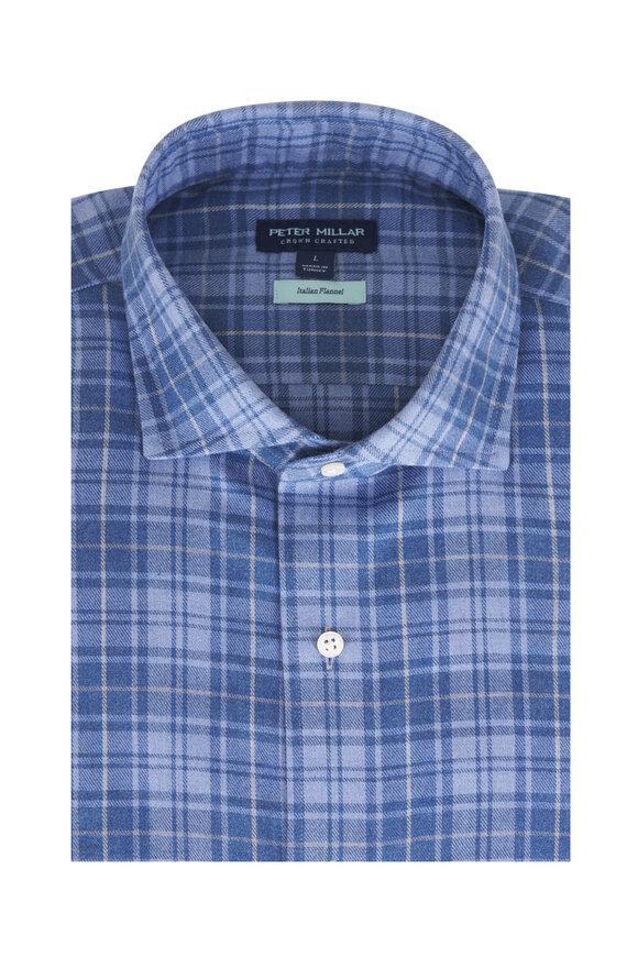 Peter Millar Blue Italian Flannel Sport Shirt - view 1