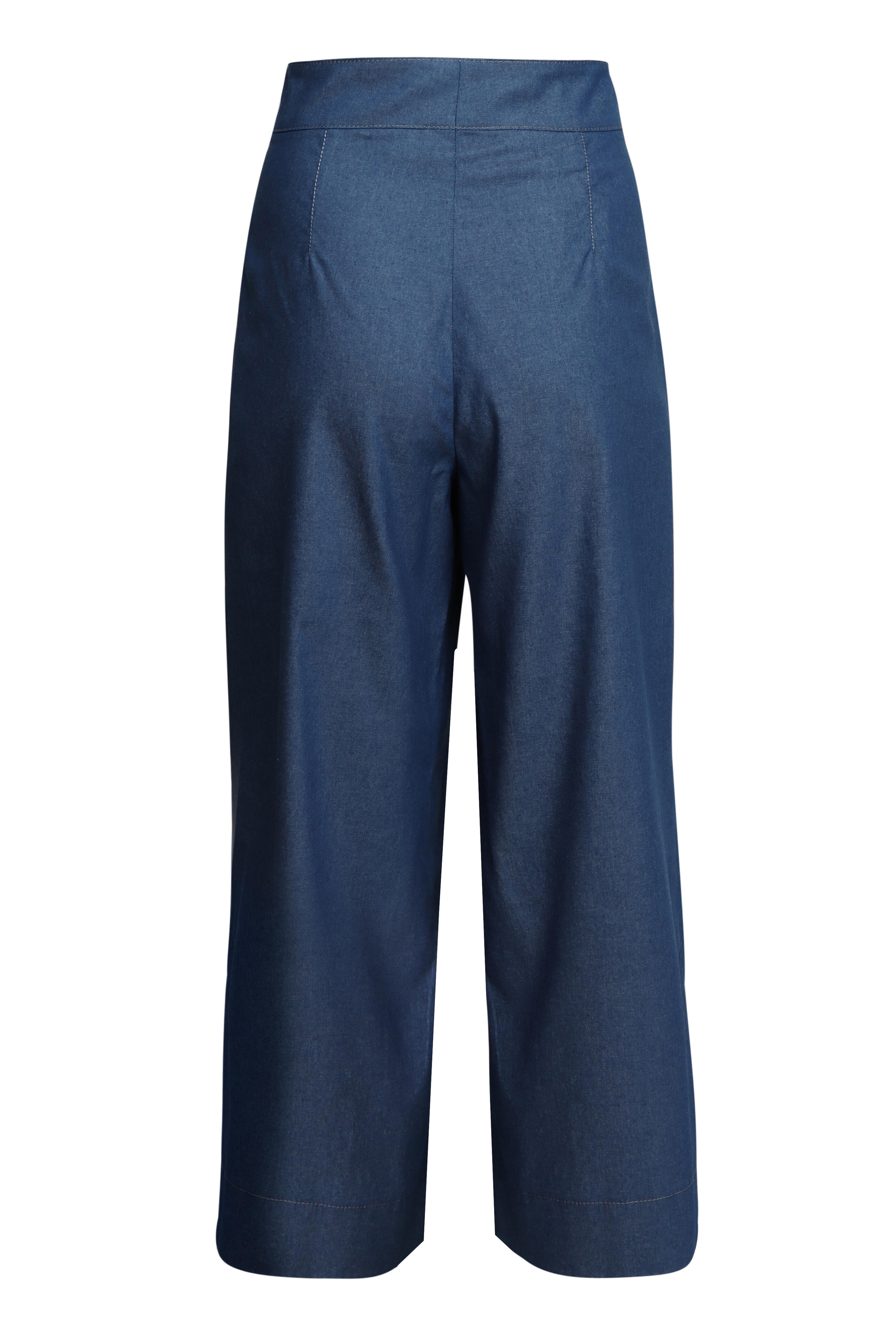 Akris Punto - Fedrica Medium Blue High Rise Wide Leg Jean