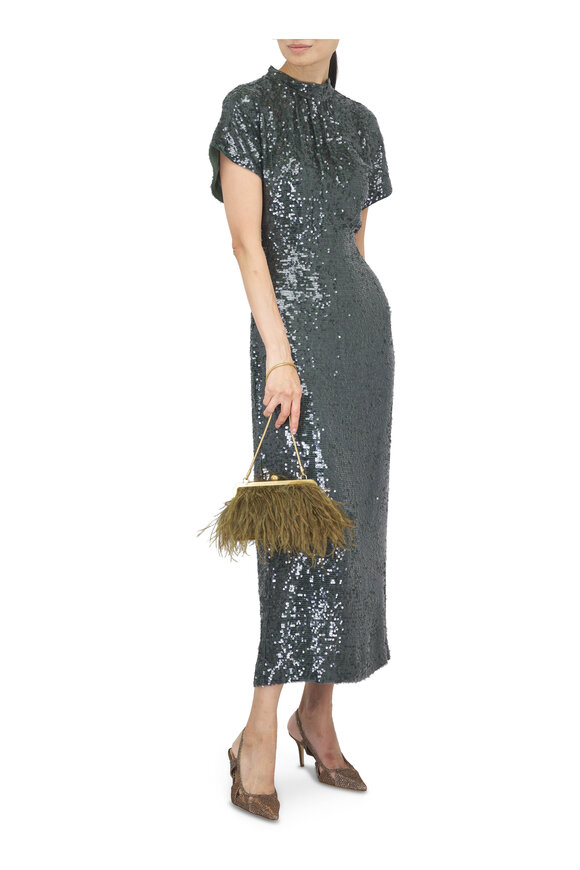 Khaite Lilith Olive Feather Chain Crossbody - view 6