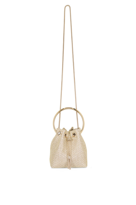 Jimmy Choo Bon Bon Gold Textured Lurex Top Handle Bag - view 1