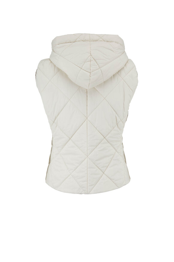 Brunello Cucinelli - Vanilla Quilted Nylon Hooded Reversible Vest