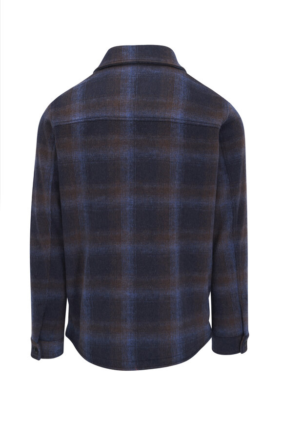 Maurizio Baldassari - Navy Plaid Wool Overshirt