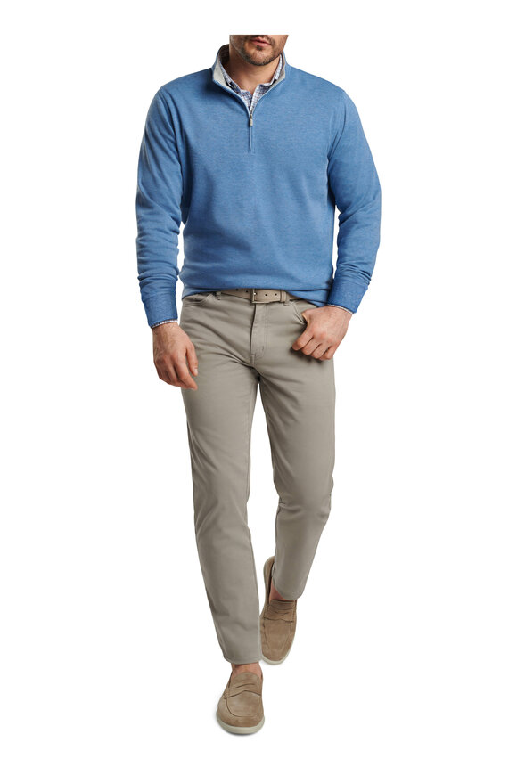 Peter Millar - Crown Comfort Blue Quarter Zip Pullover