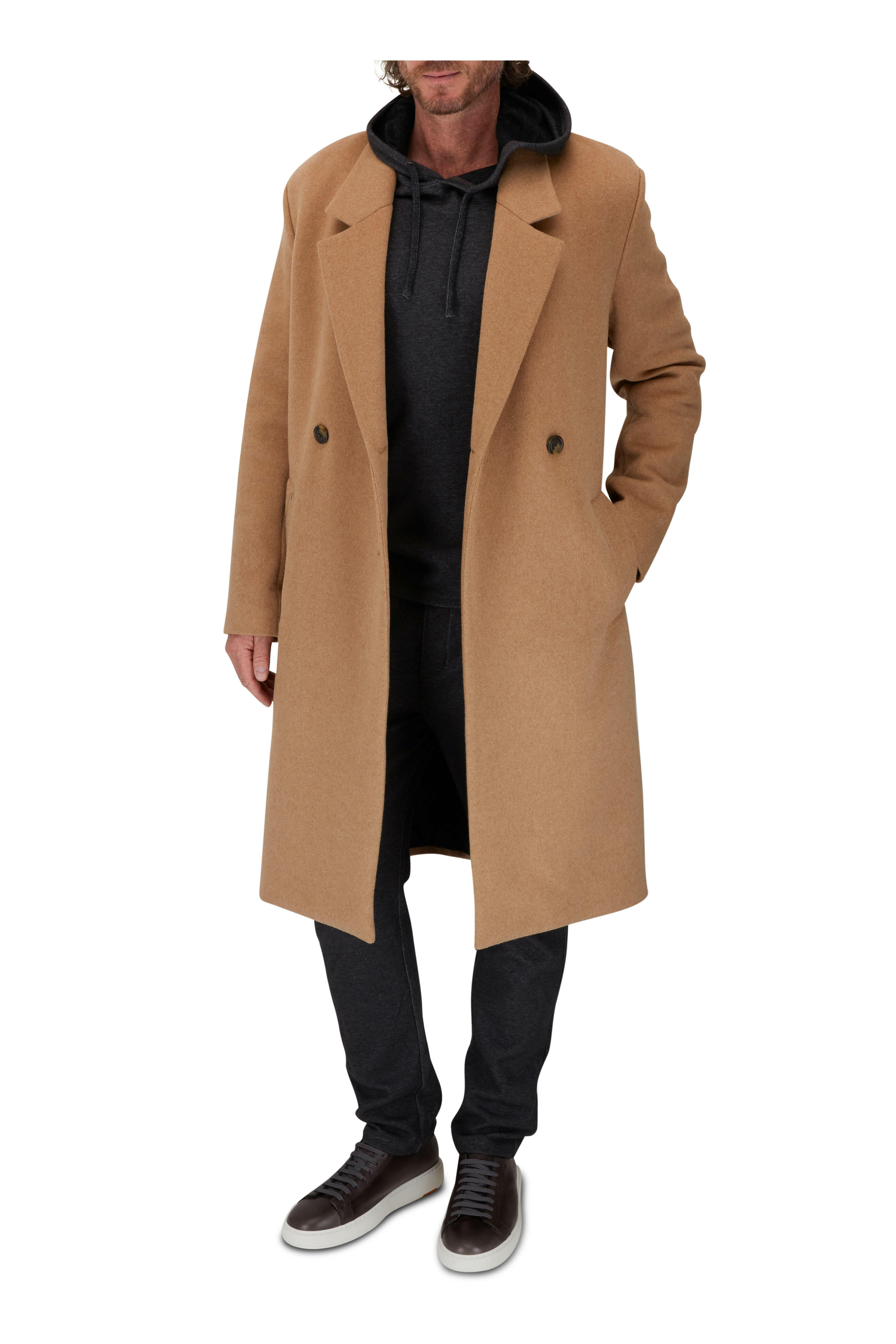 Vince - Camel Wool Blend Relaxed Topcoat