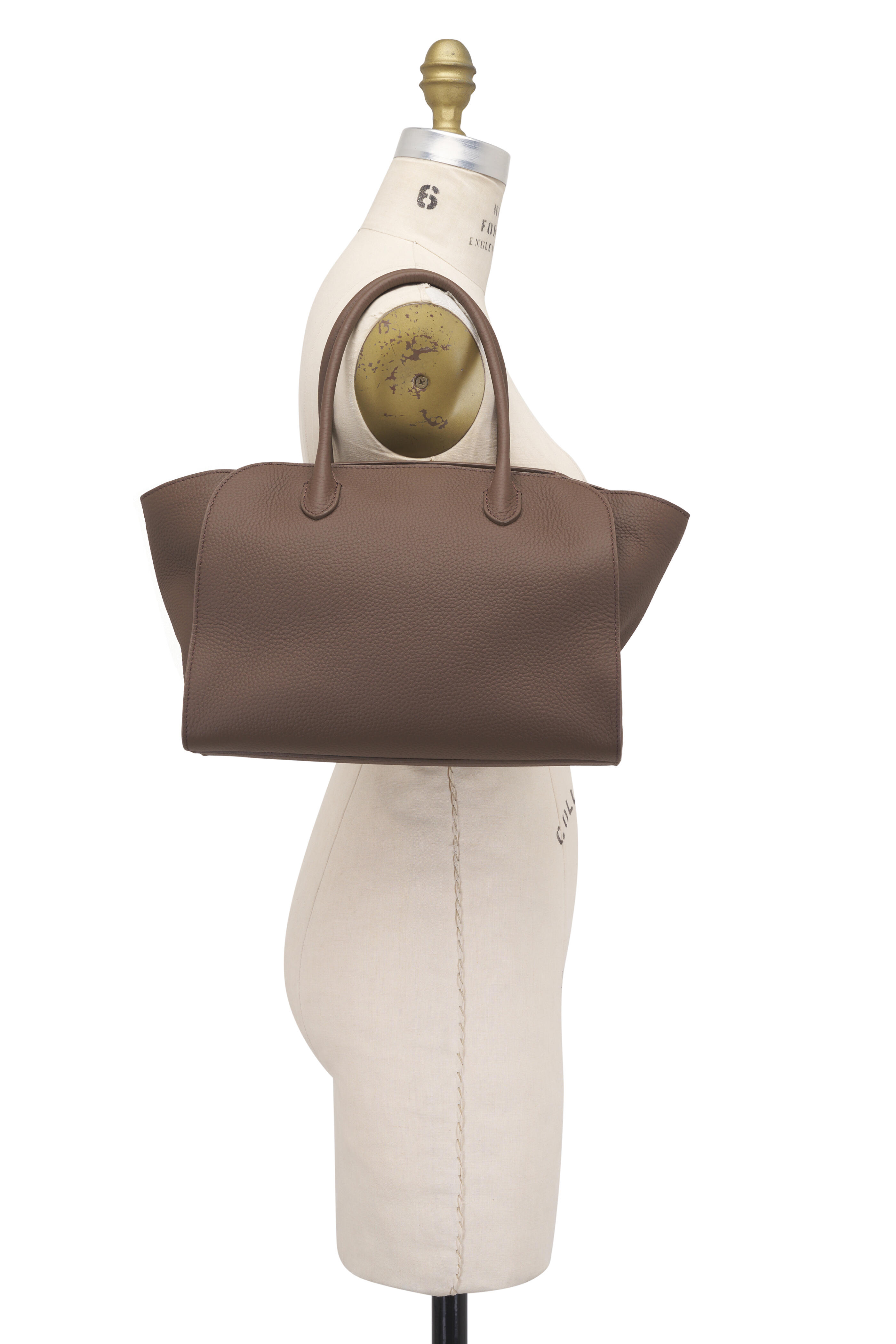 The Row - Marlo 12 Dark Olive Leather Tote