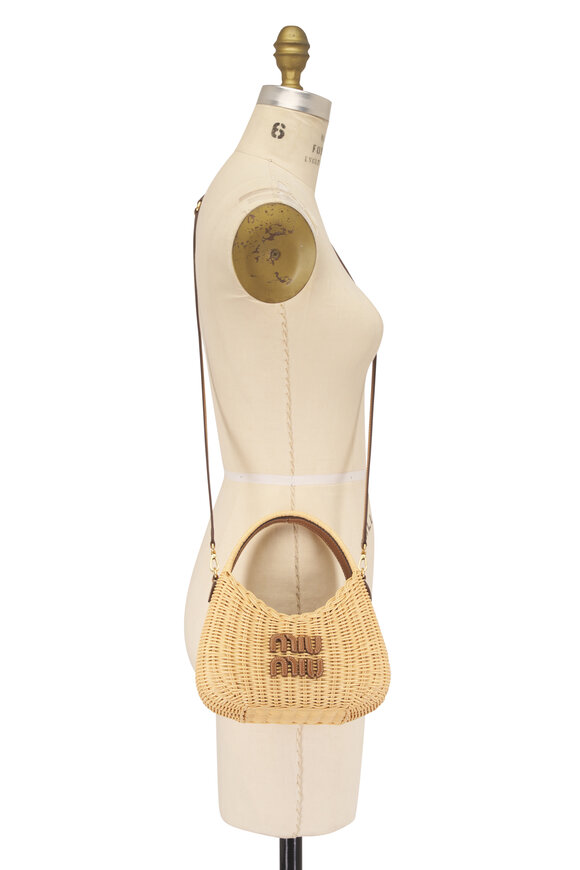 Miu Miu Wander Tan & Caramel Wicker Handbag - view 6