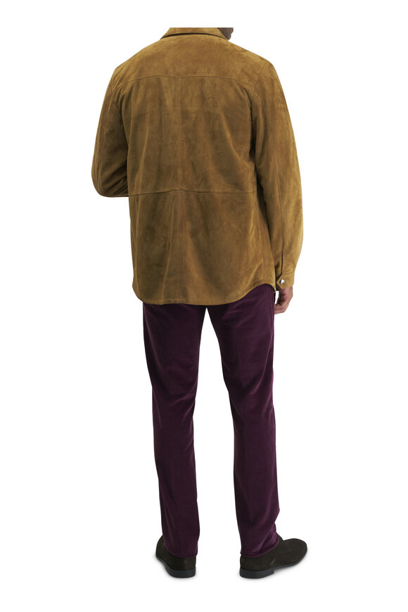 Canali - Burgundy Corduroy Flat Front Pant