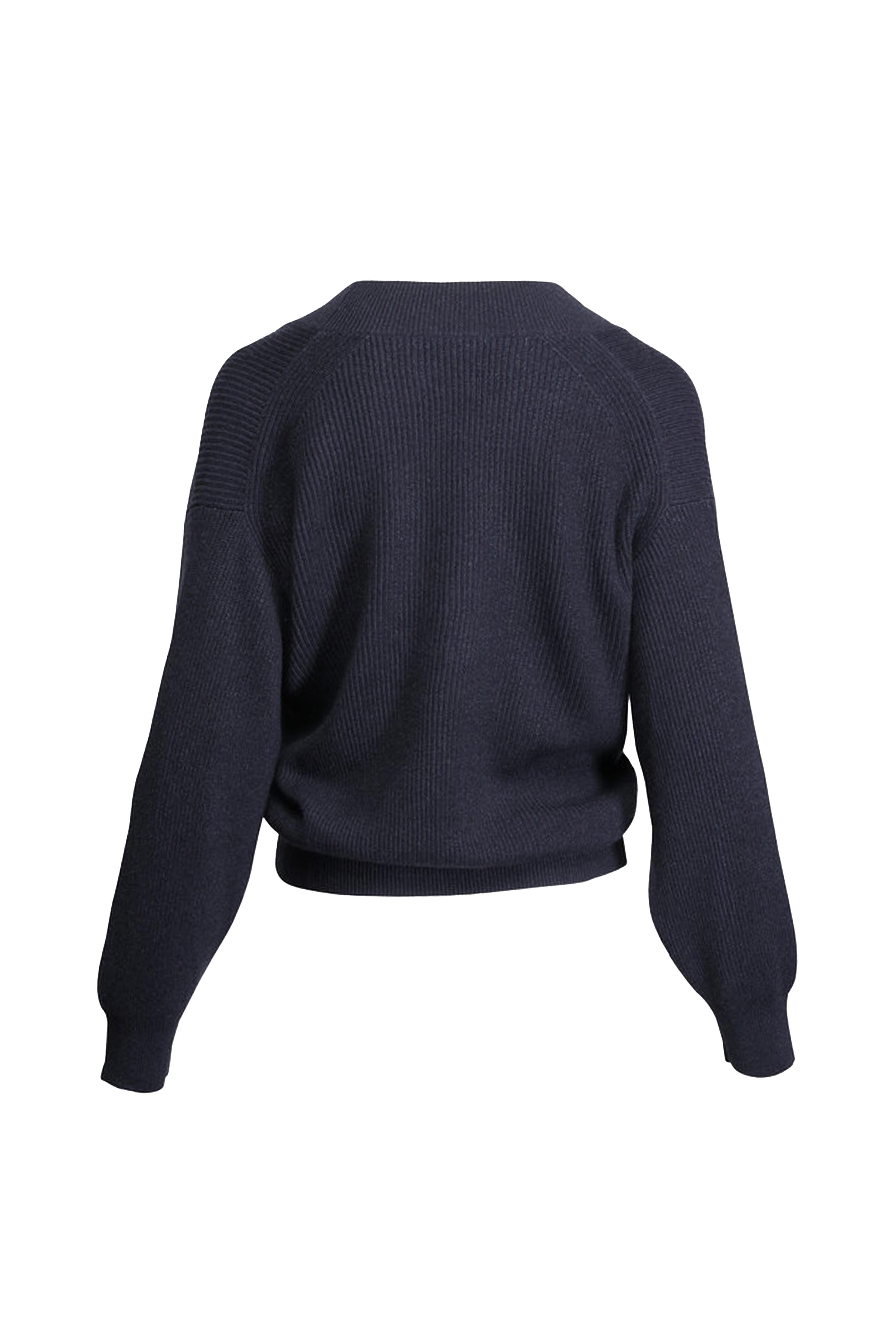 Brunello Cucinelli - Navy Blue Sparkling Cashmere Sweater - view 2