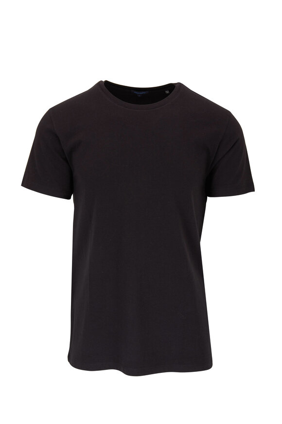 Patrick Assaraf Basic Black Crewneck T-Shirt