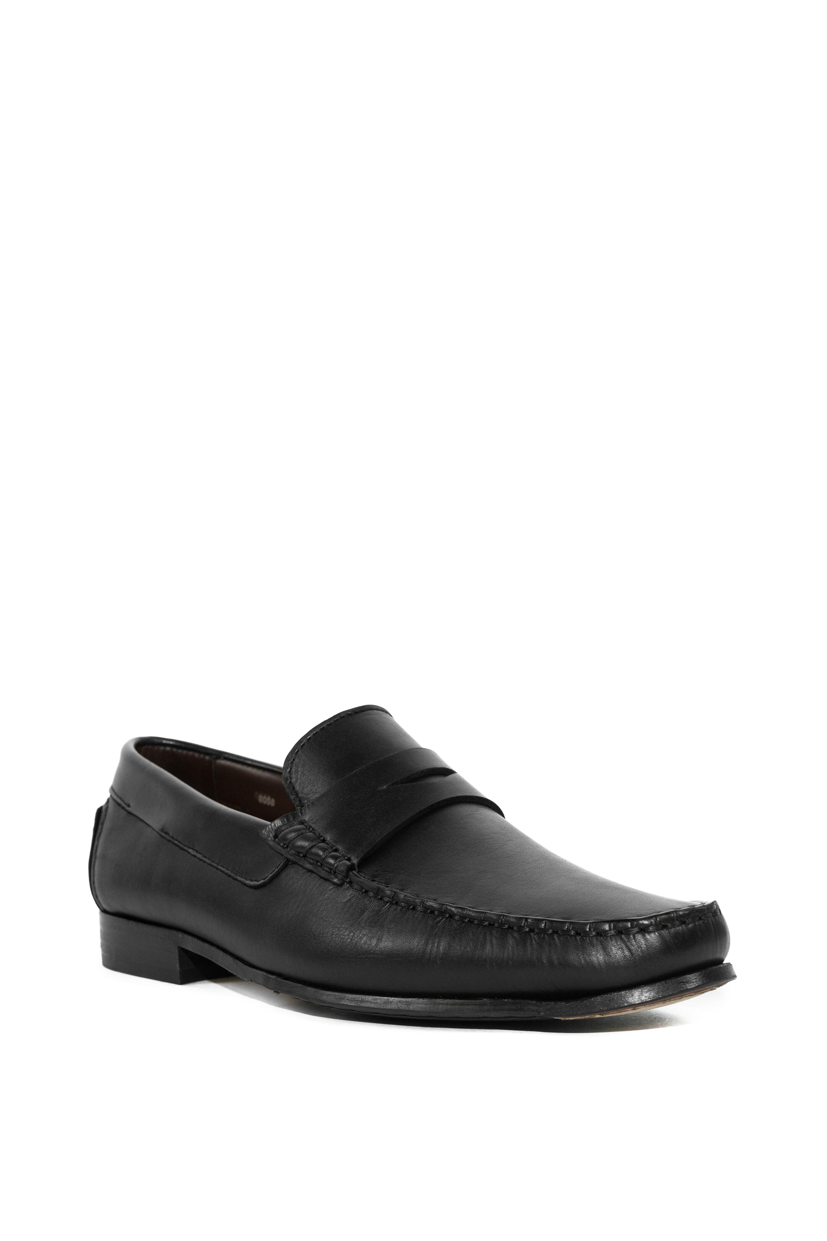 G Brown - Malibu Black Leather Penny Loafer | Mitchell Stores