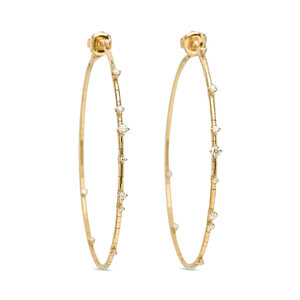 まやか Mattia Cielo - Yellow Gold Diamond Rosata Large Hoop Earrings