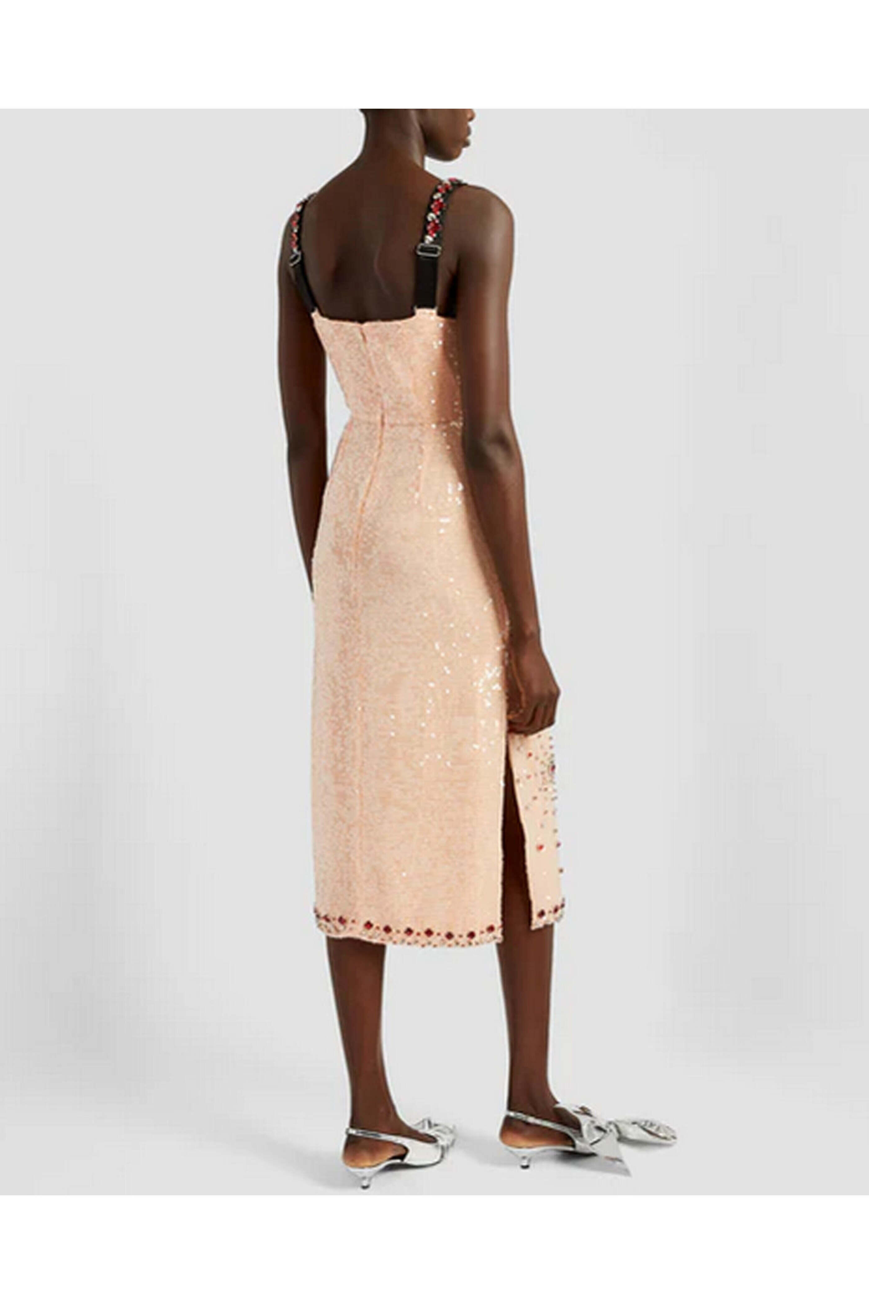 Erdem - Ballet Pink Sleeveless Cocktail Midi Dress