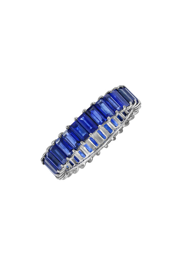 Nam Cho 18K White Gold Prong Set Sapphire Ring