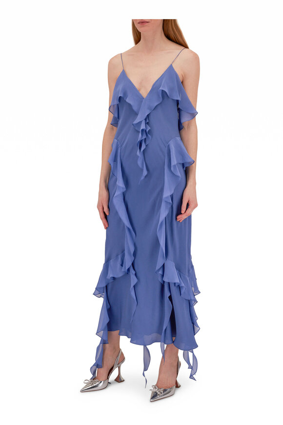 Khaite - Pim Blue Iris Silk Dress 