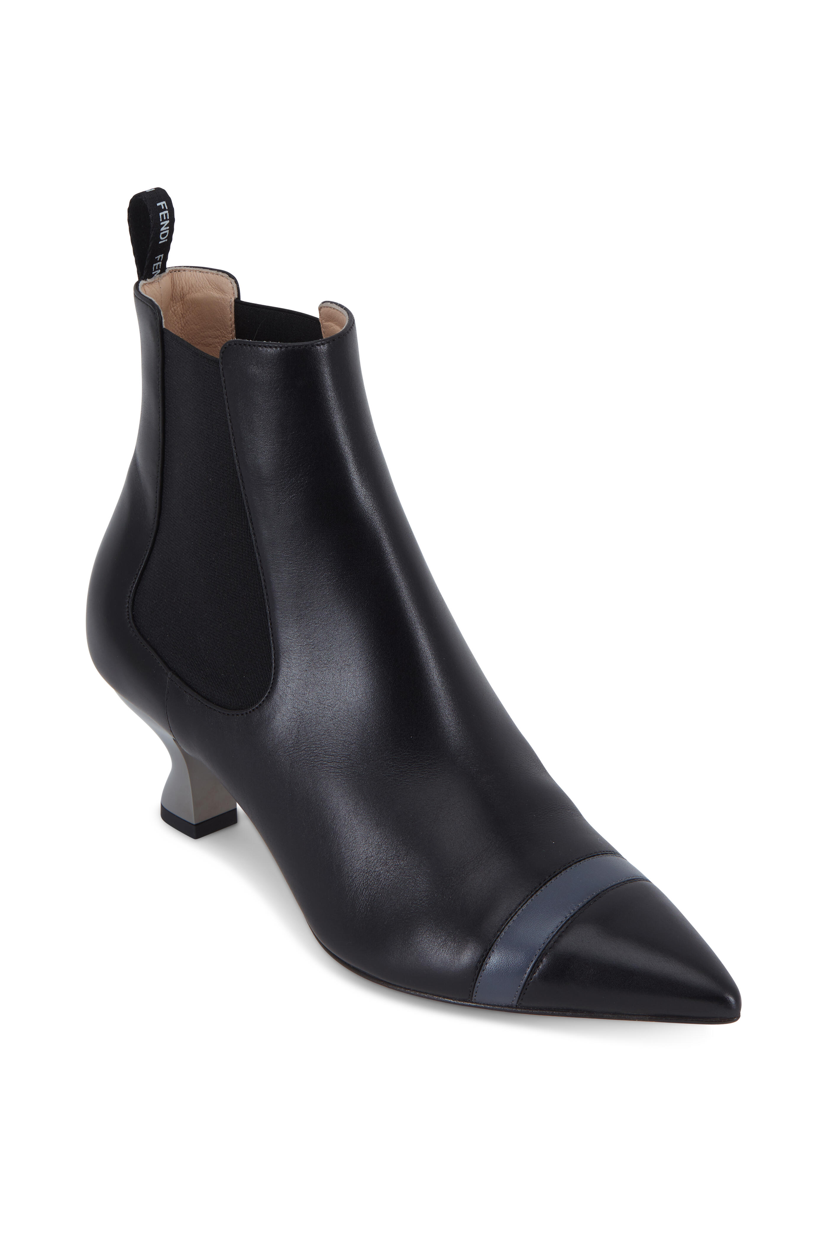 Fendi black leather ankle on sale boots