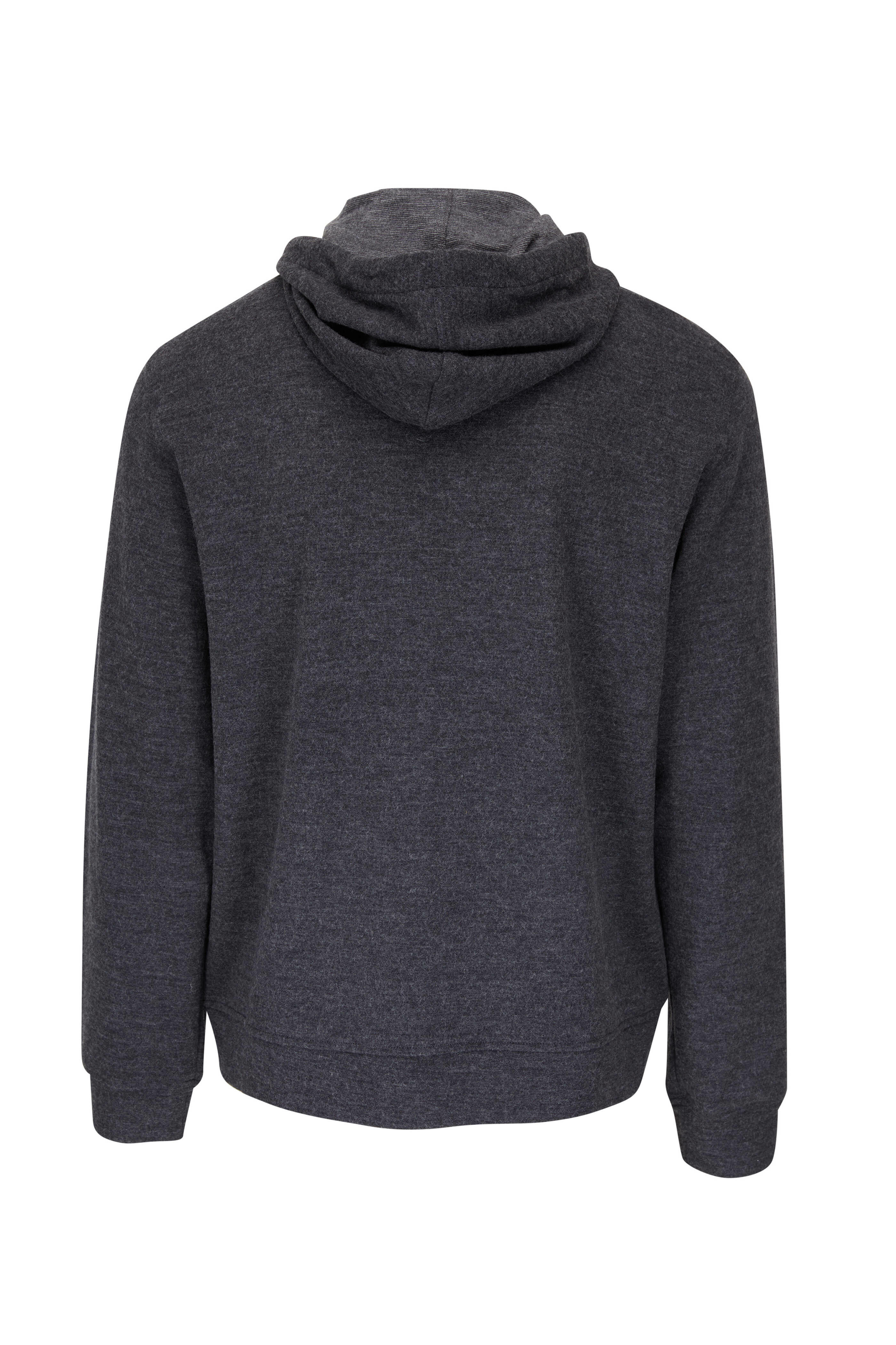 Isaia - Charcoal Wool Colorblock Zip Hoodie | Mitchell Stores