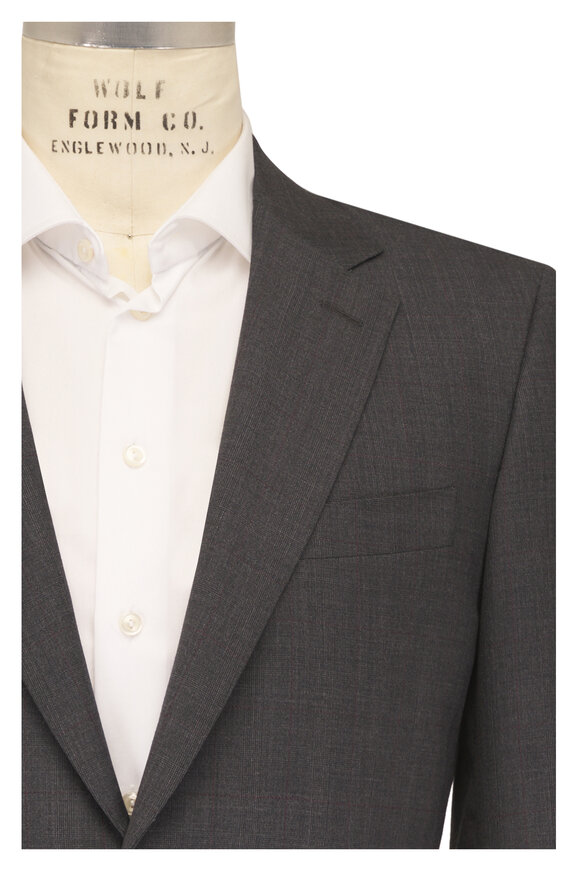 Canali Gray Subtle Plaid Wool Suit - view 1